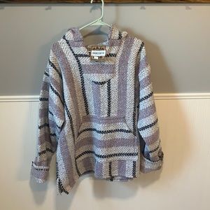 Large Baja Joe Rasta/Baja stripped light hoodie